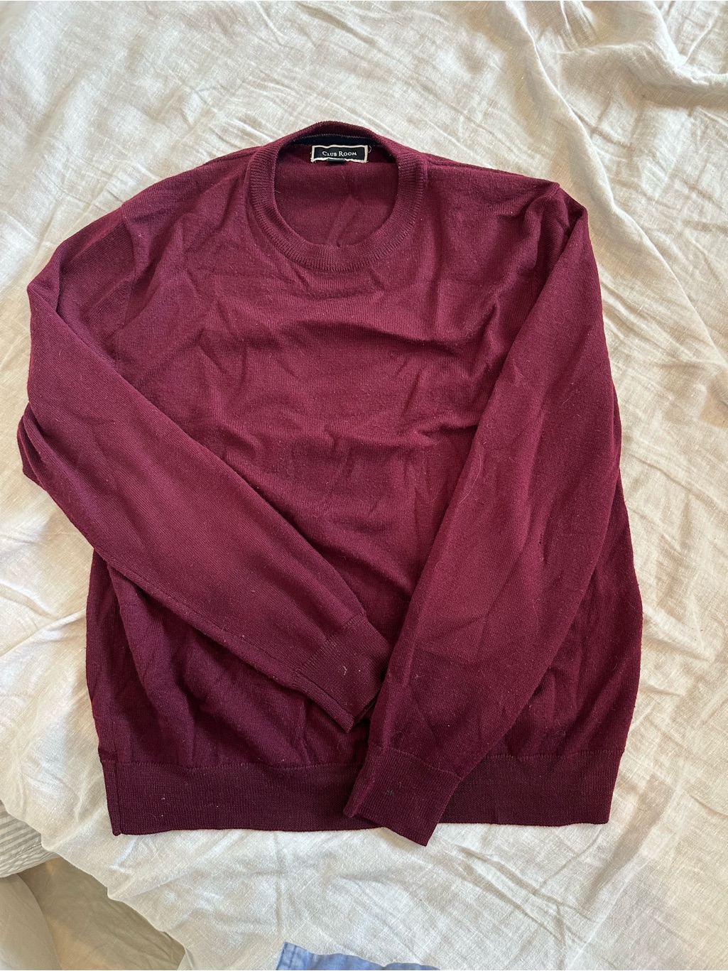 Club Room Mens Wine Crewneck Sweater